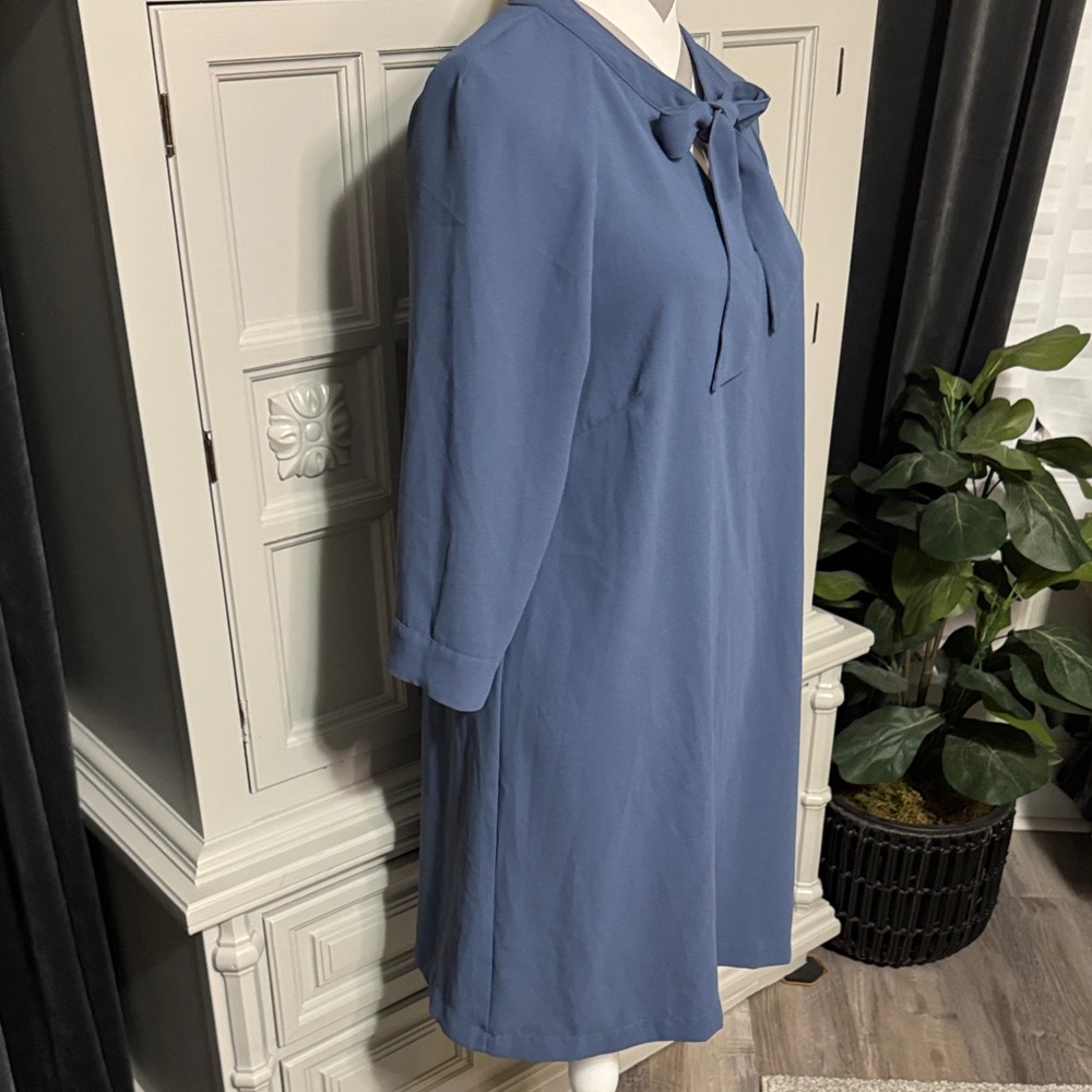 H&M Elegant Blue Women's Knee Length Dress Size 10 - Picture 3 of 10